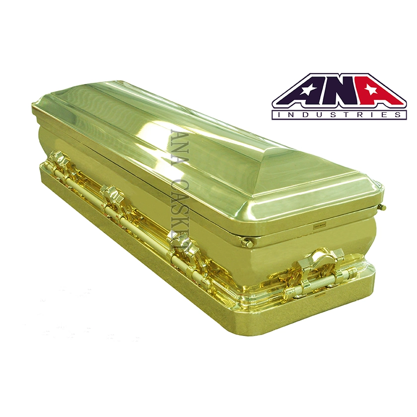 Ana Hot Sale Luxury Funeral Supplies American Style Metal Polish Bronze Coffin Casket